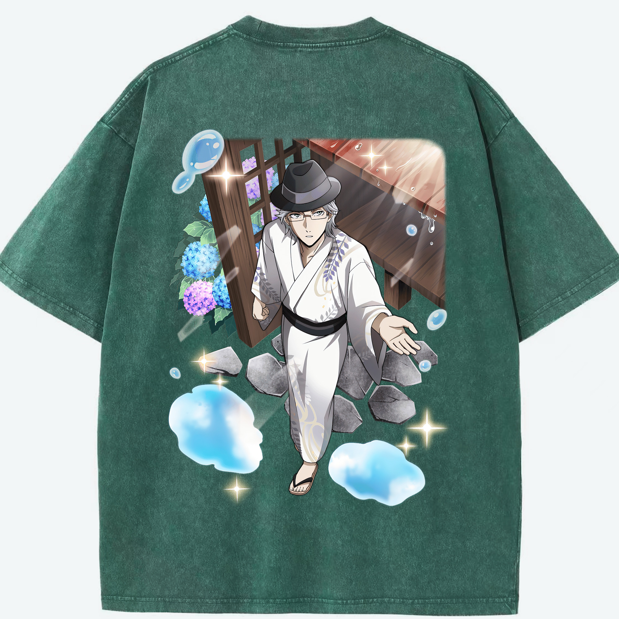 （画像用） 文豪ストレイドッグス Bungo Stray Dogs 綿100% ヴィンテージ風 半袖Tシャツ（背面プリント）